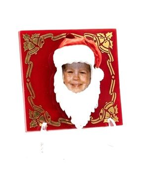 JJ Jonette Santa Claus Photo Frame Brooch Pin NEW Vintage Rare SIGNED